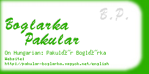 boglarka pakular business card